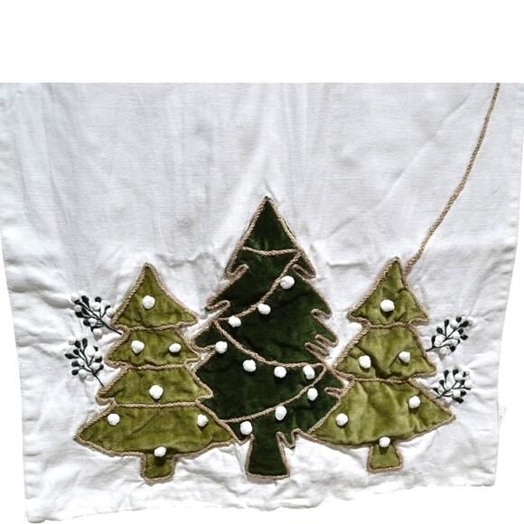 Mudd Pie White Christmas Tree Table Runner - Picture 2 of 4